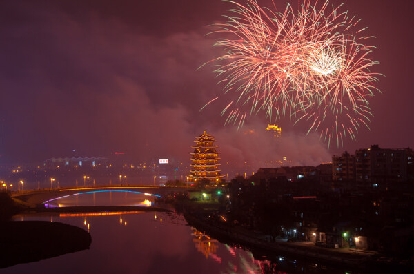 元宵烟花图片