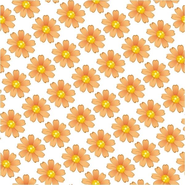 橙色花朵矢量图素材