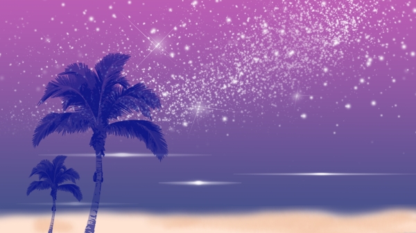 浪漫夜晚椰子树广告背景