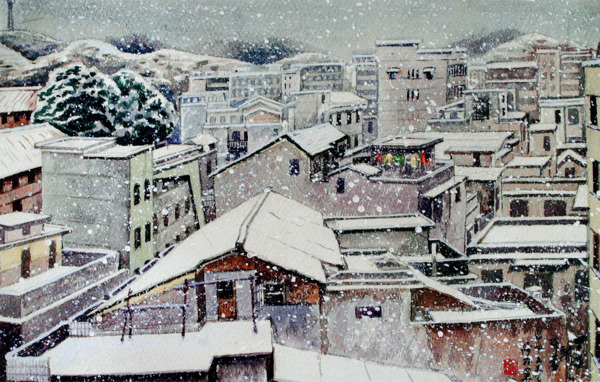 冬天城市建筑风景图片