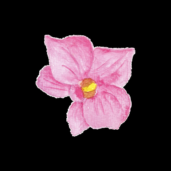 粉色手绘花朵时尚巴黎卡通透明素材