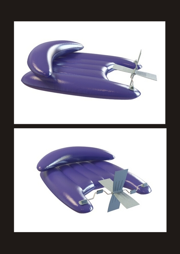 紫色皮划艇3d模型