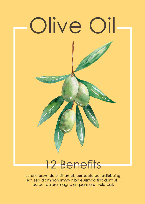 水彩橄榄油海报图片