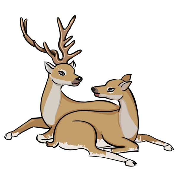 卡通鹿手绘小鹿图片