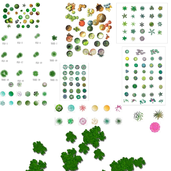 园林平面植物素材图片