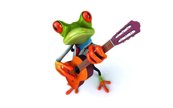 弹吉他的青蛙图片