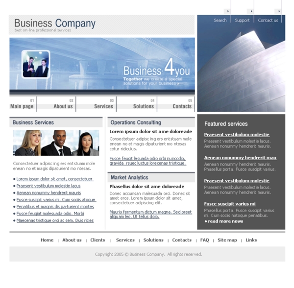 国际商业公司网页模板