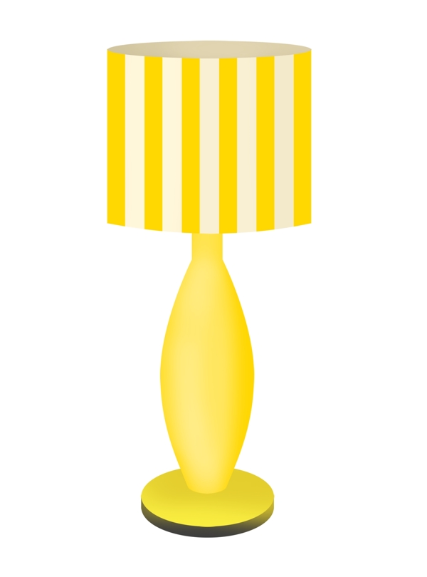 一盏黄色圆柱台灯