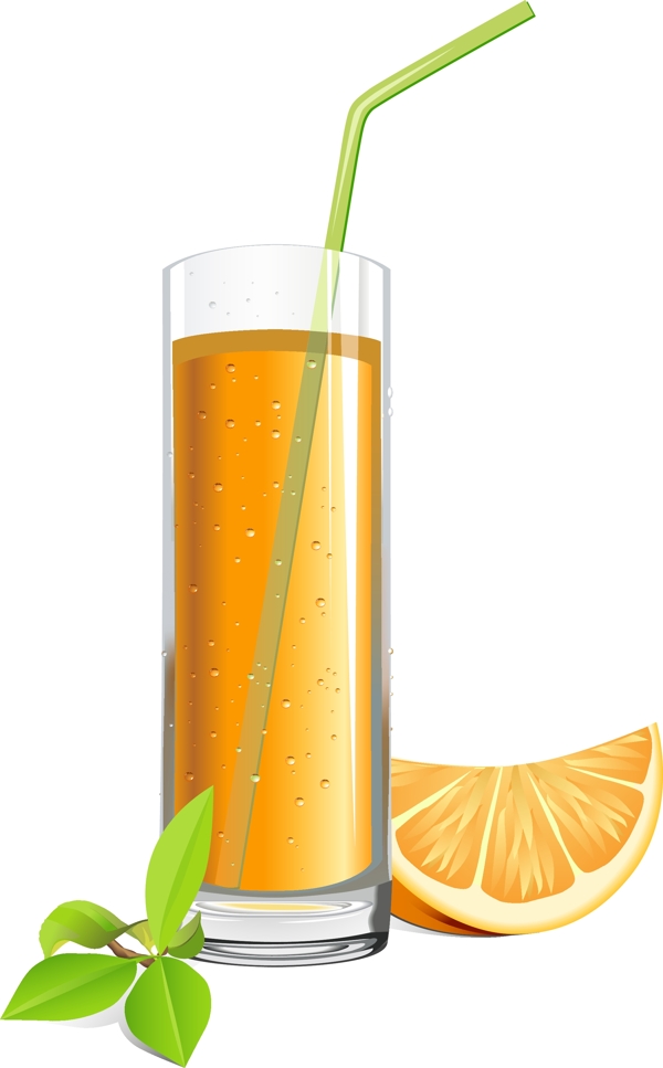 营养美味的鲜橙果汁矢量图