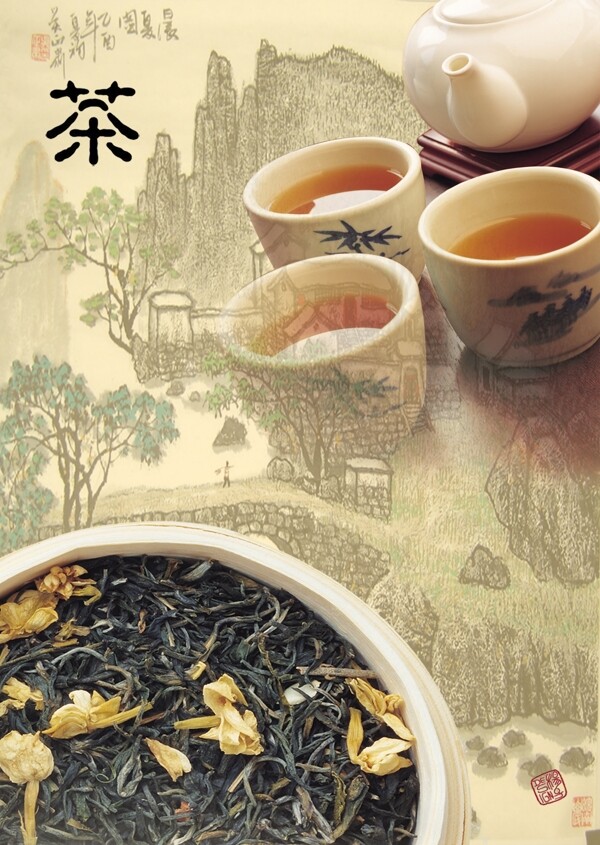 茶文化封面设计PSD分层模板茶叶茶壶茶道茶道封面