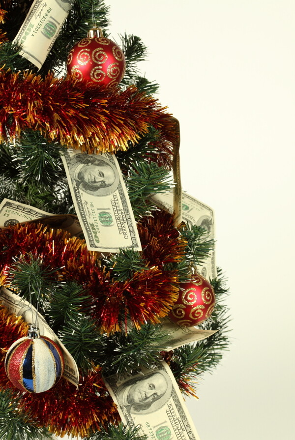 圣诞球美元圣诞树图片