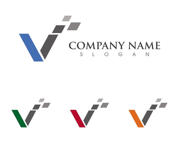 互联网V字母标识logo