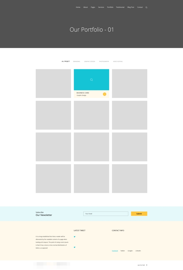 多用途网站产品图片展示页面psd模板