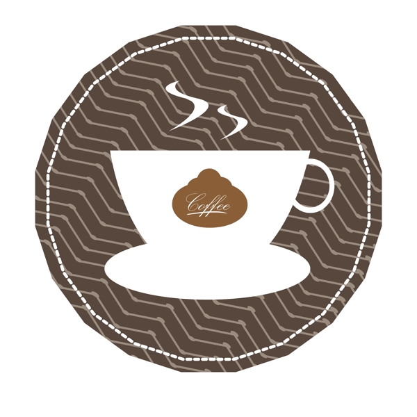 条纹简约咖啡图标设计矢量素材图片