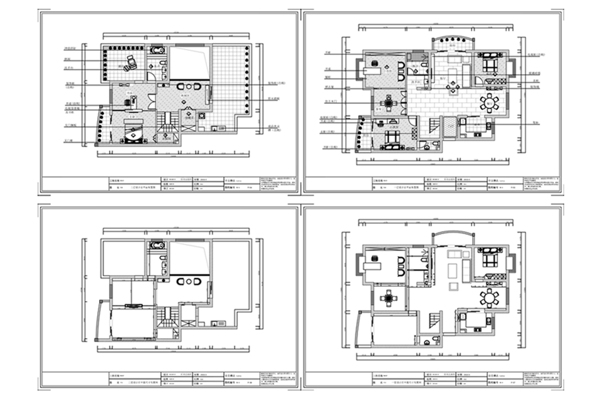 别墅户型欧式风格CAD施工图纸
