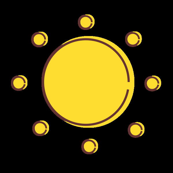 太阳图标设计可爱卡通天气MBE矢量元素