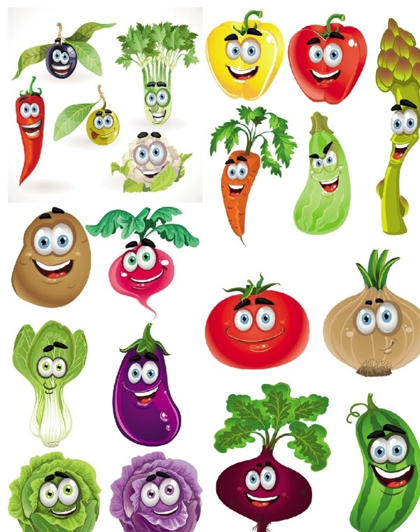 卡通蔬菜表情