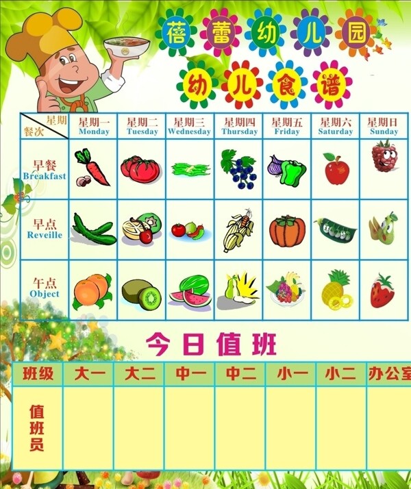 幼儿园食谱图片