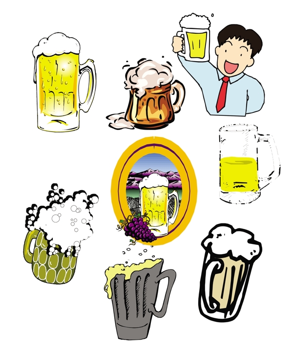 卡通啤酒素材图片