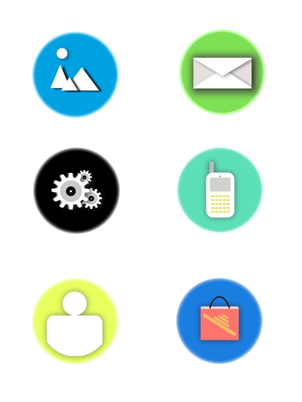 原创经典几何手机圆形图标元素