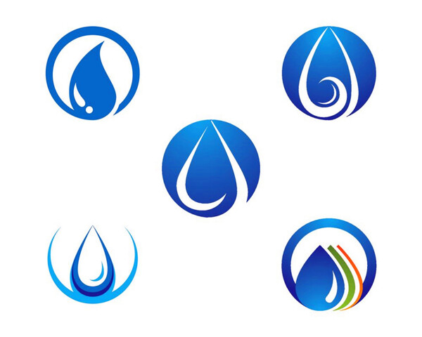 蓝色圆形里的水滴标志图片