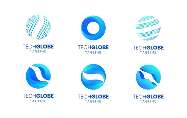 圆形抽象商务科技logo标志
