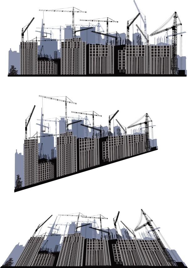 城市建筑工地剪影图片