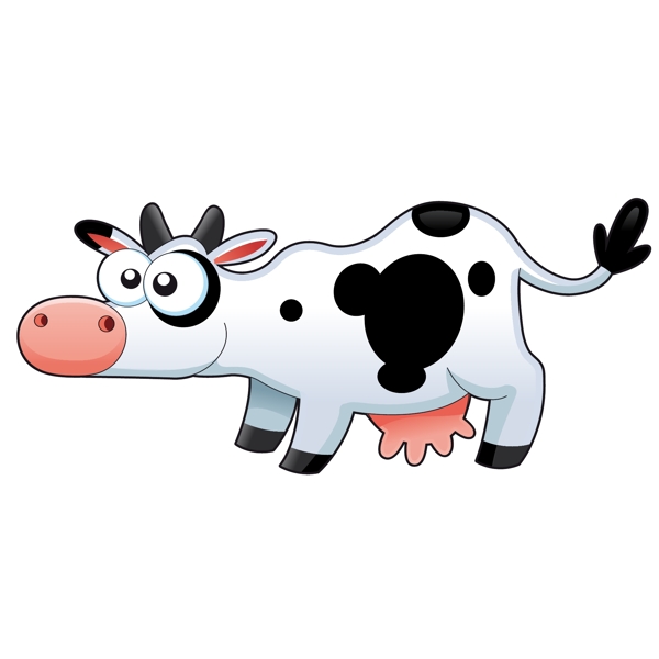 印花矢量图童装卡通动物动物牛免费素材