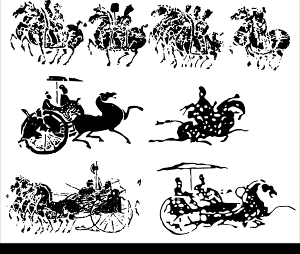 古代车马矢量图图片