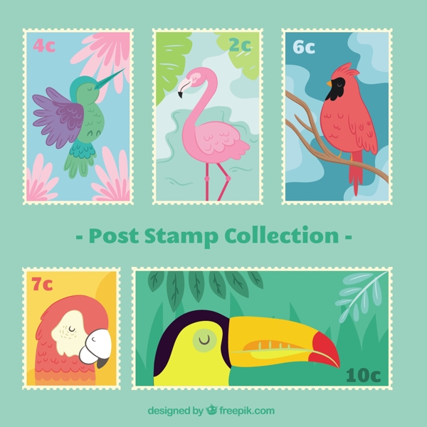 各种小鸟主题邮票