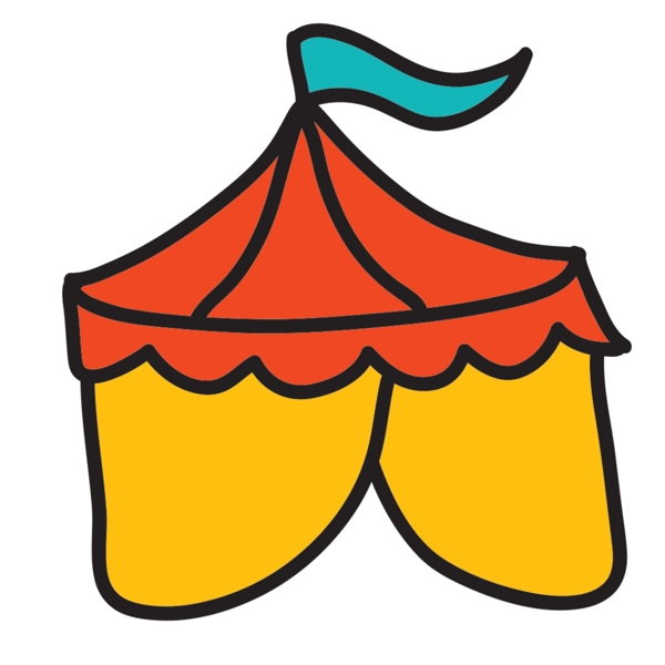 旅游帐篷icon图标设计