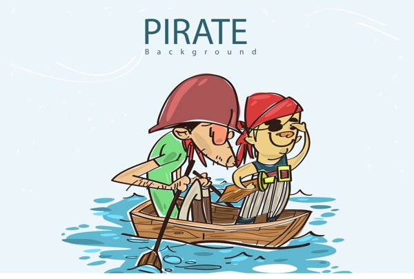 手绘两位海盗的背景