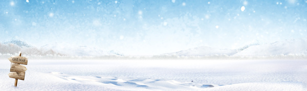 淘宝冬季雪景唯美背景banner