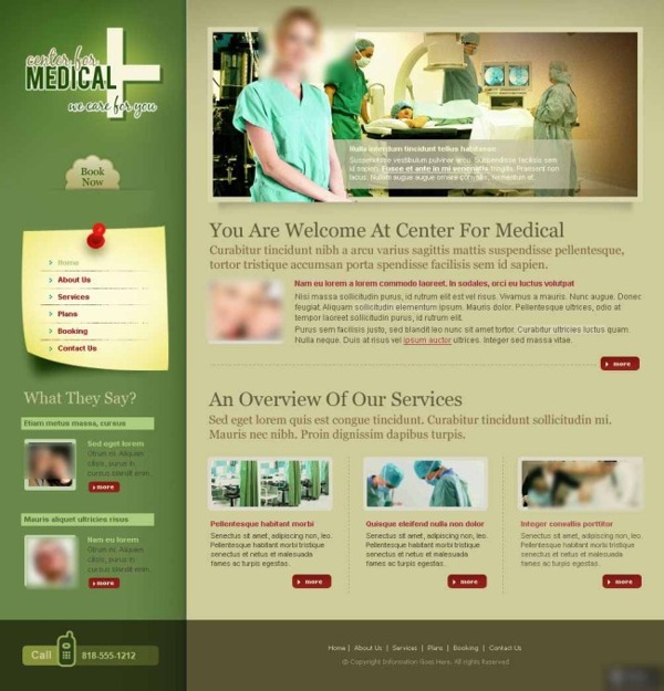 医学护理诊所网页模板