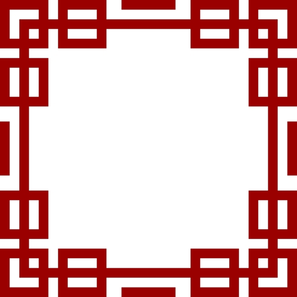 红色中国风传统文字边框
