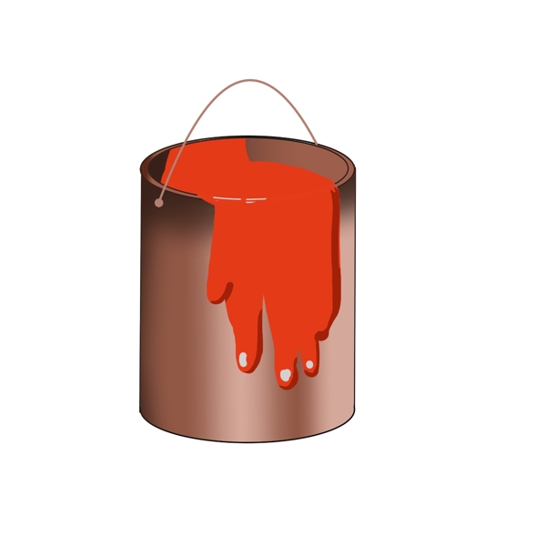 家装节橘色油漆桶png素材
