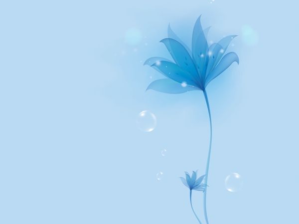 梦幻蓝色花卉背景墙图片