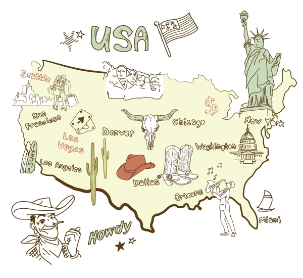 美国地形图图片