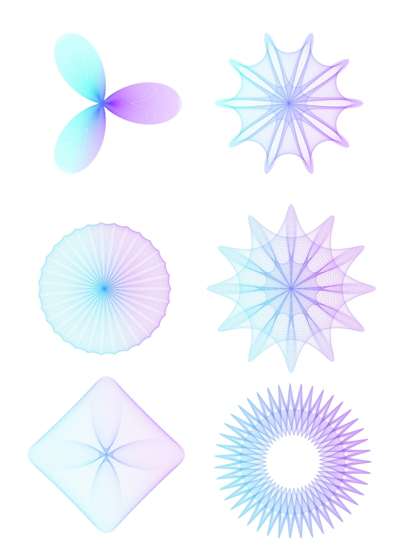花纹纹理蓝紫渐变科技装饰元素设计