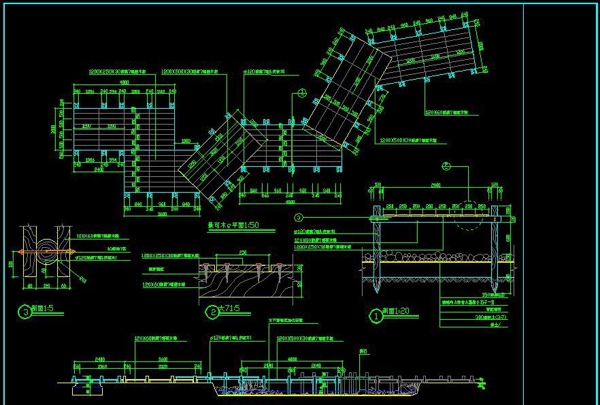 cad景观木桥施工图图片