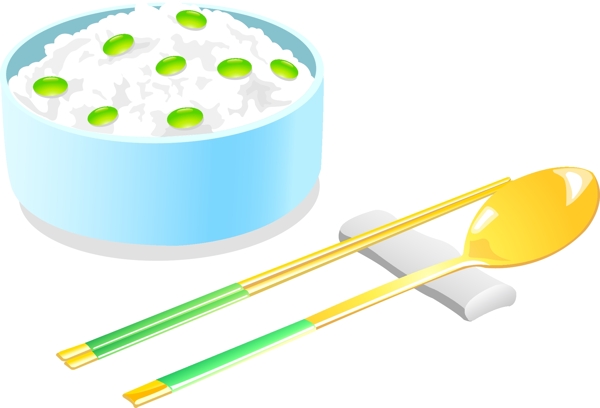 手绘米饭食物元素