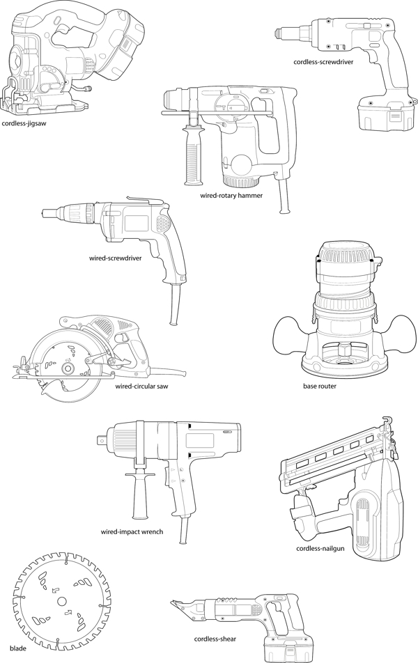 电动工具的免费矢量