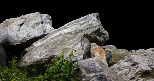 青草假山岩石元素