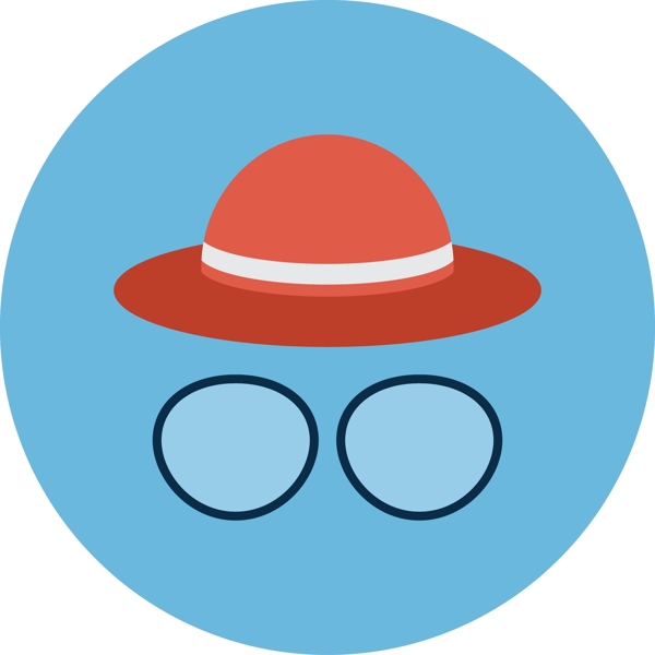 扁平帽子眼镜app图标
