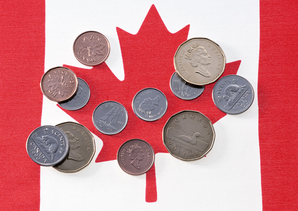 加拿大国旗与硬币货币战争货币国旗收藏