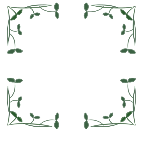 绿色叶子边框插图