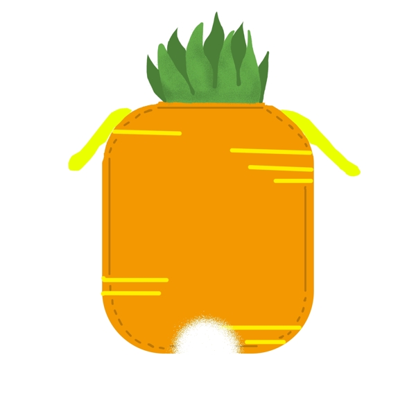 菠萝边框卡通插画