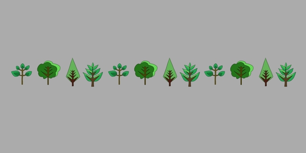 绿色的小树分割线边框