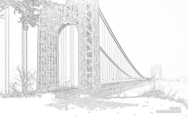 金门大桥线性稿图片