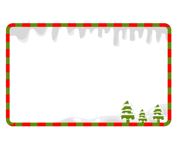 圣诞节圣诞树边框插画
